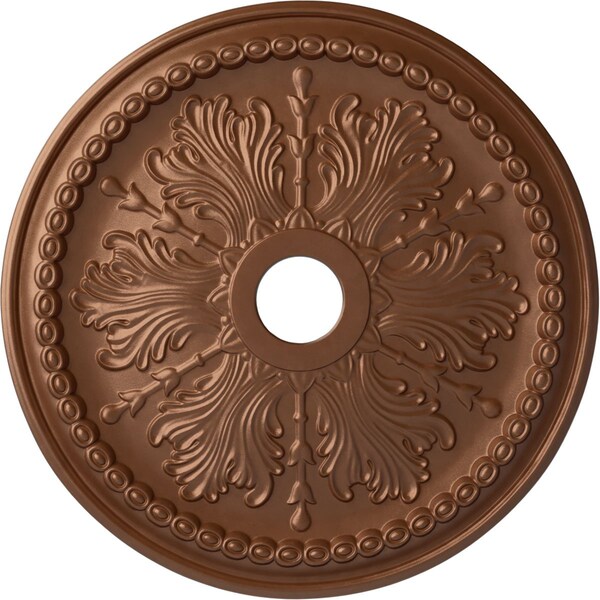 Ekena Millwork Winsor Ceiling Medallion (Fits Canopies up to 4"), 27 1/2"OD x 4"ID x 1 1/2"P, Polished Copper CM27WIPOS - main